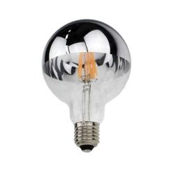   Optonica filament E27 G95 LED izzó 4W 400lm 2700K meleg fehér ezüst üveg búra 180° 1887