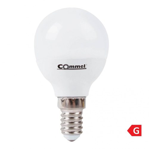 COMMEL LED izzó E14, 6W, 470lm, G45 kisgömb, 4000K; 305-212