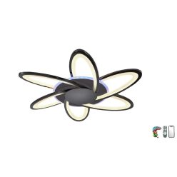   MasterLED Lucero Carlos 162 W-os, 68 cm átmérőjű fekete LED távirányítós és mobil applikációval vezérelhető mennyezeti lámpa