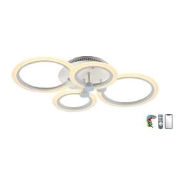   MasterLED Lucero Mick 85 W-os, 62x40 cm átmérőjű fehér LED távirányítós és mobil applikációval vezérelhető mennyezeti lámpa