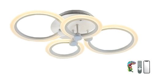 MasterLED Lucero Mick 85 W-os, 62x40 cm átmérőjű fehér LED távirányítós és mobil applikációval vezérelhető mennyezeti lámpa