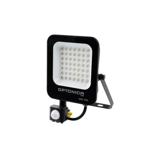 Optonica LED mozgásérzékelős reflektor 30W 2700lm 6000K fekete 90º 5777