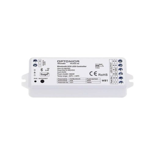 OPTONICA Tuya Bluetooth és RF vezérlő 12-36V 5A/2CH  6384
