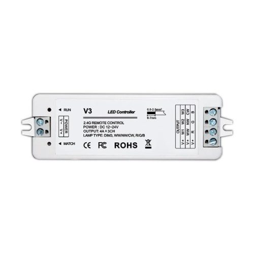 OPTONICA Vezérlő LED szalaghoz RGB, 4A*3 csatorna, DC 12V-144W/ DC 24V-288W/6353