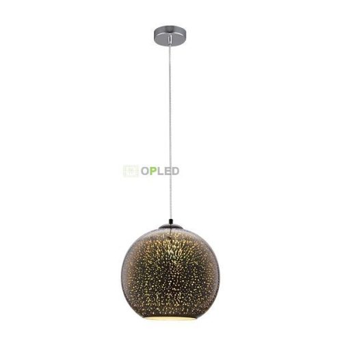 Optonica króm függesztett lámpa design csillár E27 foglalat 3D üveg búra tűzijáték effektel PD9000